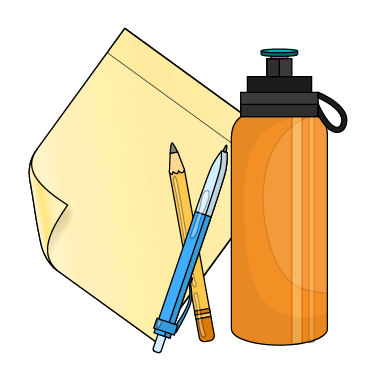 自備飲水用具及書寫文具