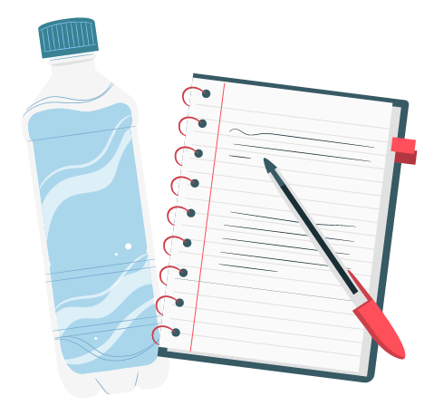 插圖-自備飲水用具及書寫文具